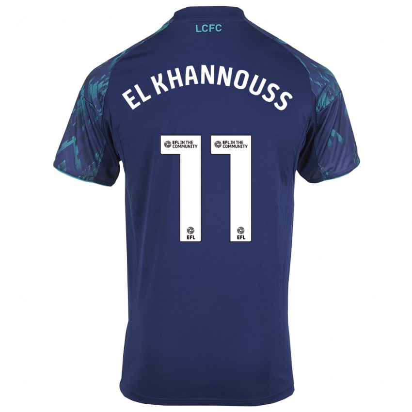 גברים בילאל אלחנוס #11 כחול נייבי ירוק לבן הרחק ג'רזי 2025/26 חולצה קצרה