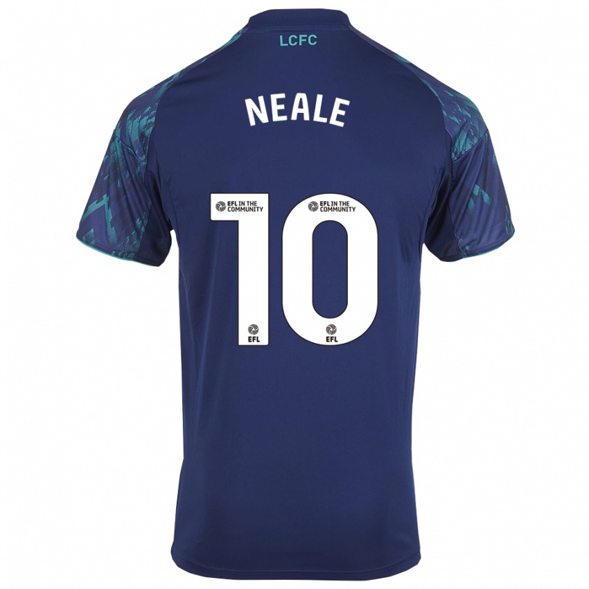גברים Tommy Neale #10 כחול נייבי ירוק לבן הרחק ג'רזי 2025/26 חולצה קצרה