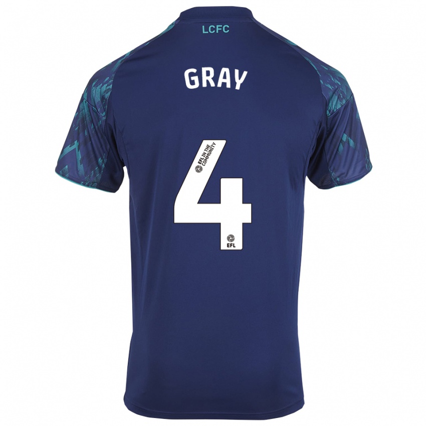 גברים קווון גריי #4 כחול נייבי ירוק לבן הרחק ג'רזי 2025/26 חולצה קצרה