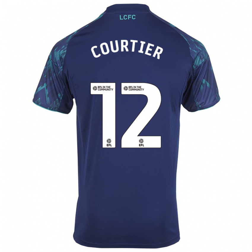 גברים Ben Courtier #12 כחול נייבי ירוק לבן הרחק ג'רזי 2025/26 חולצה קצרה