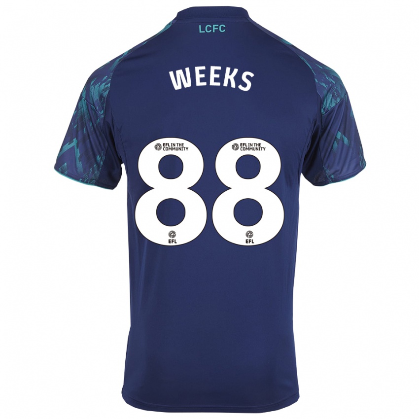 גברים Tyler Weeks #88 כחול נייבי ירוק לבן הרחק ג'רזי 2025/26 חולצה קצרה