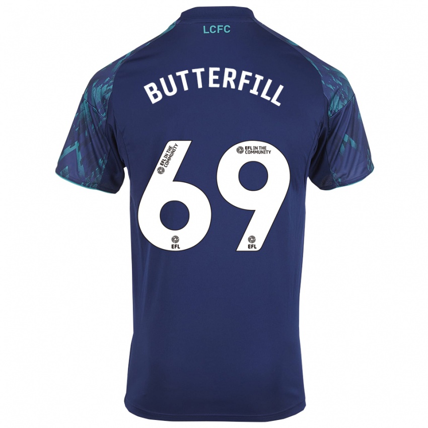 גברים Jack Butterfill #69 כחול נייבי ירוק לבן הרחק ג'רזי 2025/26 חולצה קצרה