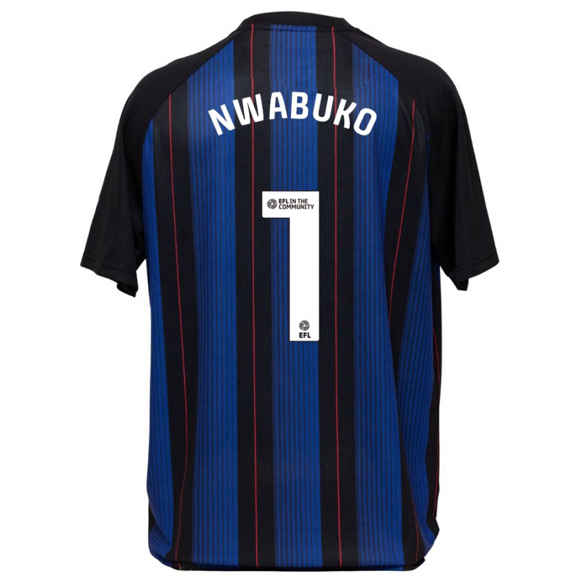 גברים Sam Nwabuko #1 כחול שחור הרחק ג'רזי 2025/26 חולצה קצרה