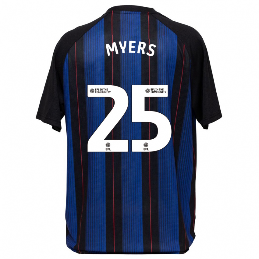 גברים מאדי מאיירס #25 כחול שחור הרחק ג'רזי 2025/26 חולצה קצרה