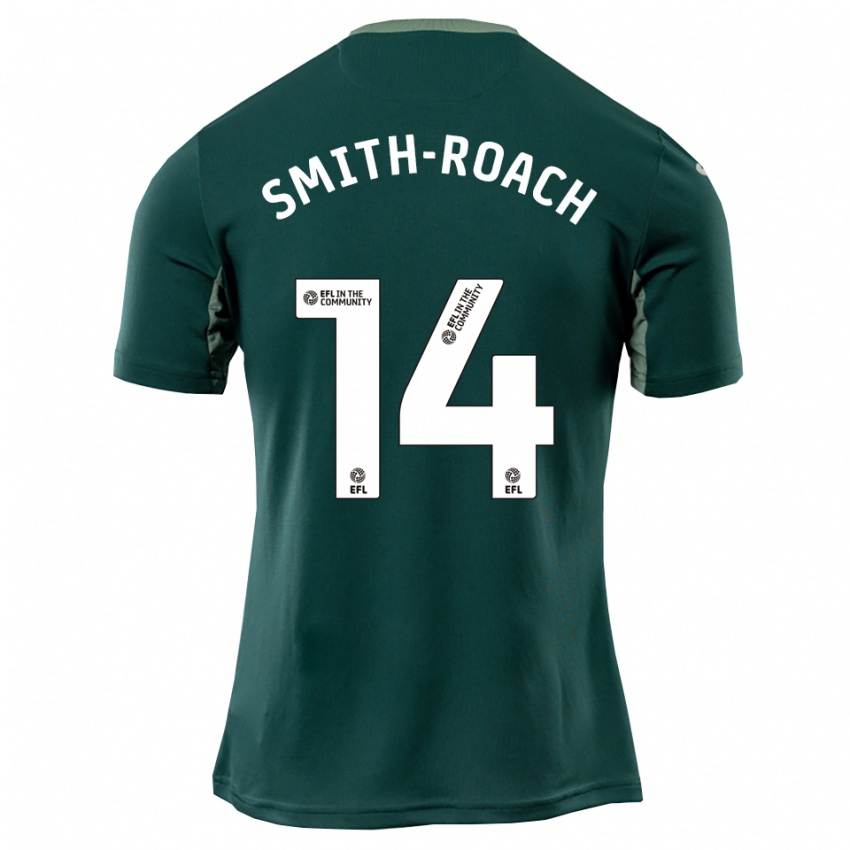 גברים Rio Smith-Roach #14 ירוק לבן סגול הרחק ג'רזי 2025/26 חולצה קצרה