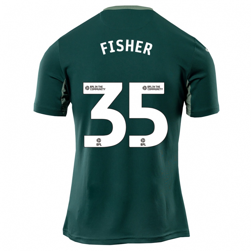 גברים קלן פישר #35 ירוק לבן סגול הרחק ג'רזי 2025/26 חולצה קצרה