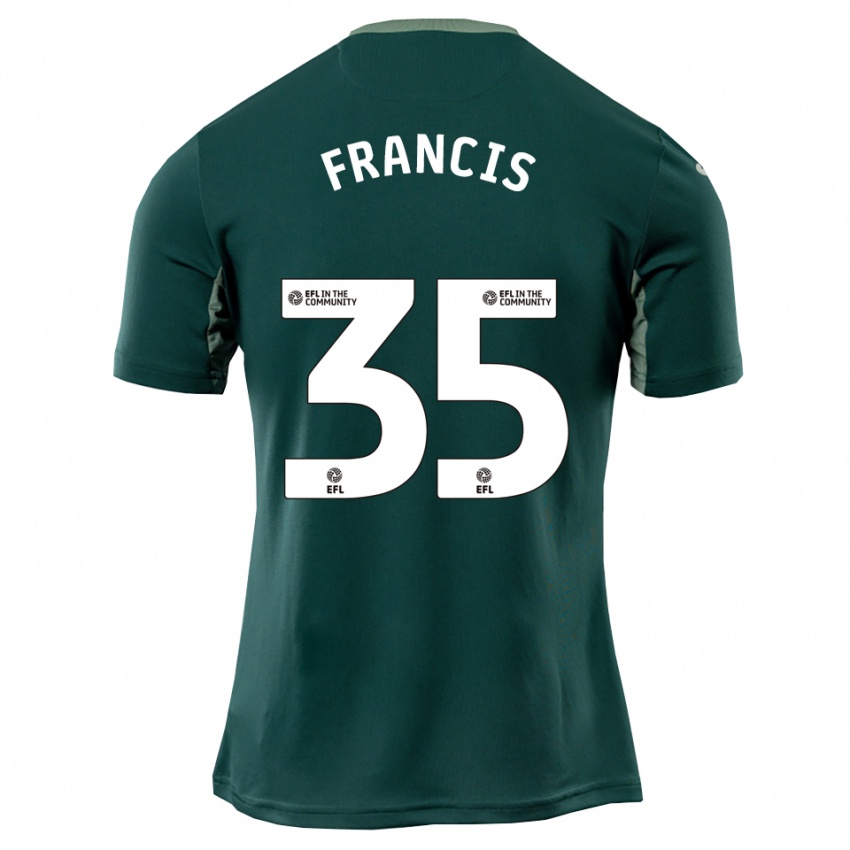 גברים Poppy Francis #35 ירוק לבן סגול הרחק ג'רזי 2025/26 חולצה קצרה