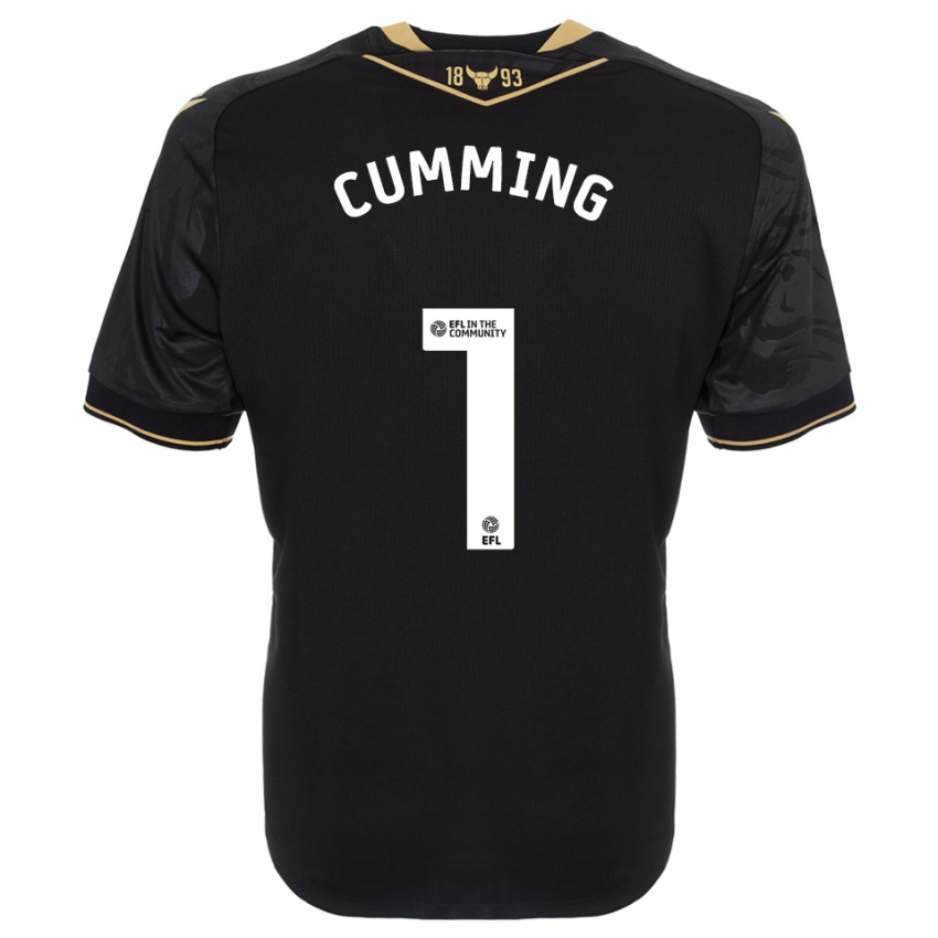 גברים ג'יימי קאמינג #1 שחור זהב הרחק ג'רזי 2025/26 חולצה קצרה