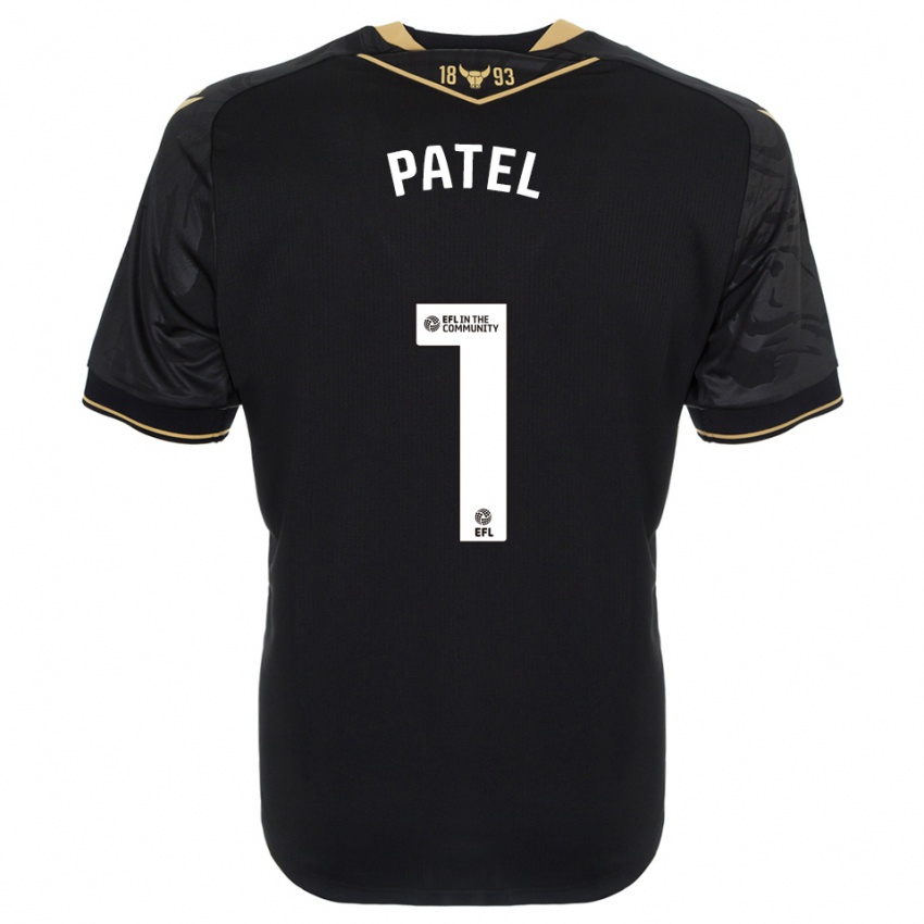 גברים אג׳יי פאטל #1 שחור זהב הרחק ג'רזי 2025/26 חולצה קצרה