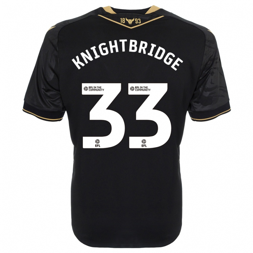 גברים Jacob Knightbridge #33 שחור זהב הרחק ג'רזי 2025/26 חולצה קצרה