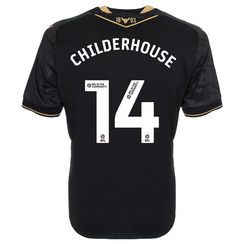 גברים מולי צ'ילדרהאוס #14 שחור זהב הרחק ג'רזי 2025/26 חולצה קצרה