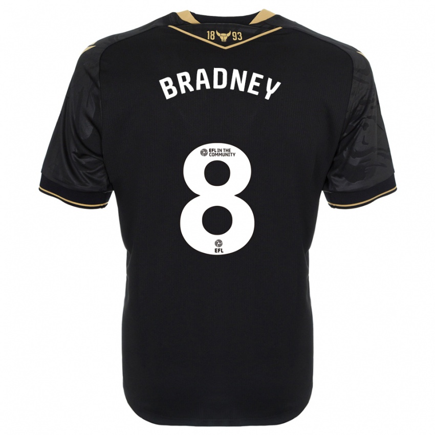 גברים הריסון בראדני #8 שחור זהב הרחק ג'רזי 2025/26 חולצה קצרה