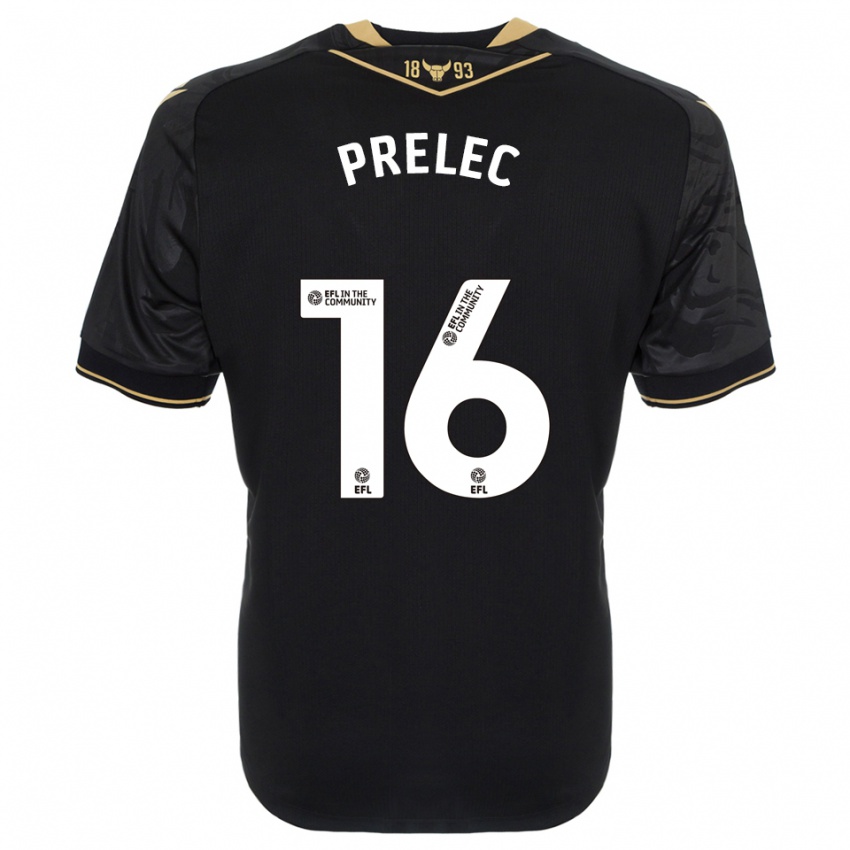 גברים ניק פרלץ #16 שחור זהב הרחק ג'רזי 2025/26 חולצה קצרה