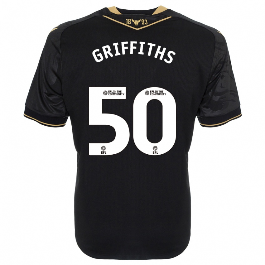 גברים לואי גריפית׳ס #50 שחור זהב הרחק ג'רזי 2025/26 חולצה קצרה