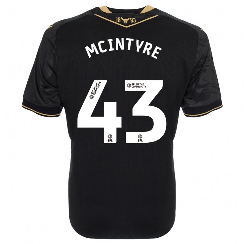 גברים Richard Mcintyre #43 שחור זהב הרחק ג'רזי 2025/26 חולצה קצרה