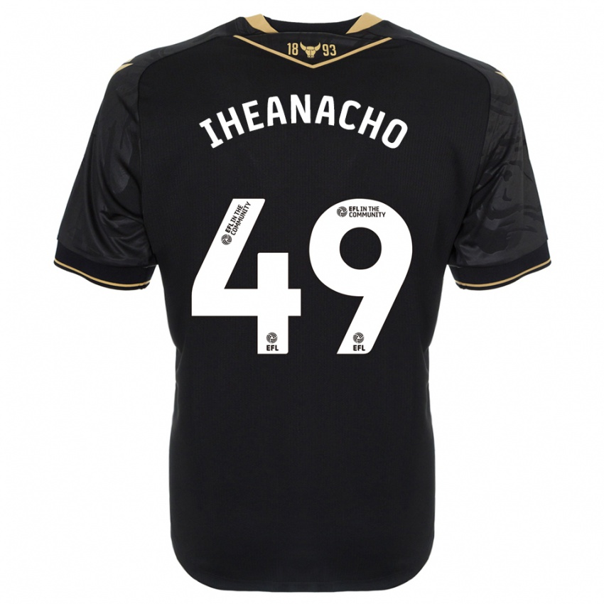 גברים Josh Iheanacho #49 שחור זהב הרחק ג'רזי 2025/26 חולצה קצרה