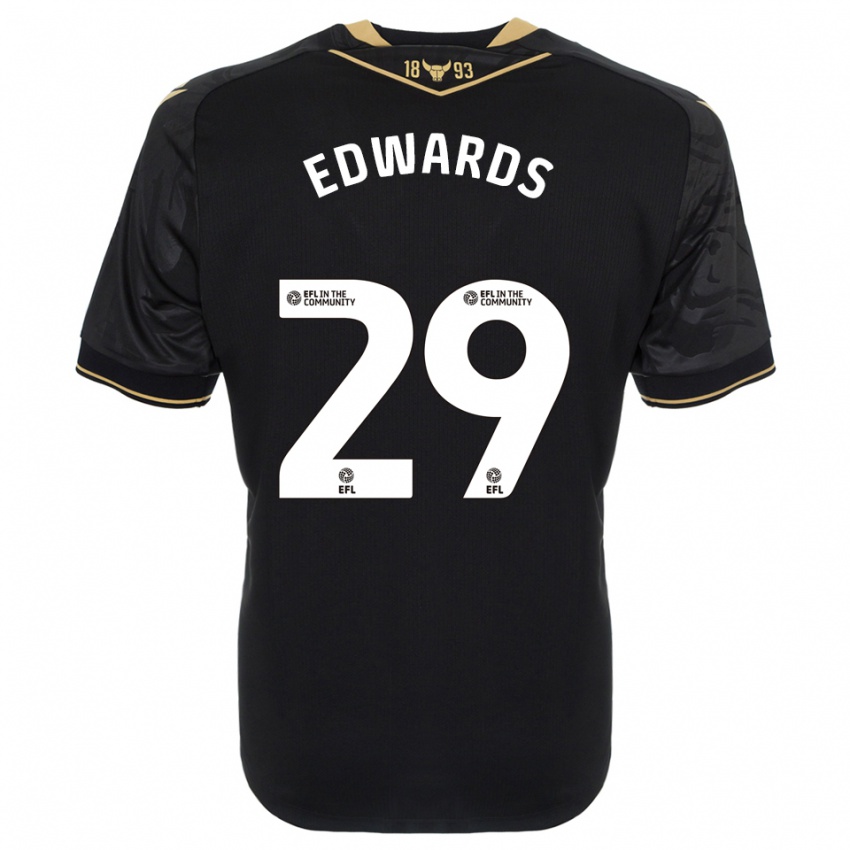 גברים קייל אדוארדס #29 שחור זהב הרחק ג'רזי 2025/26 חולצה קצרה