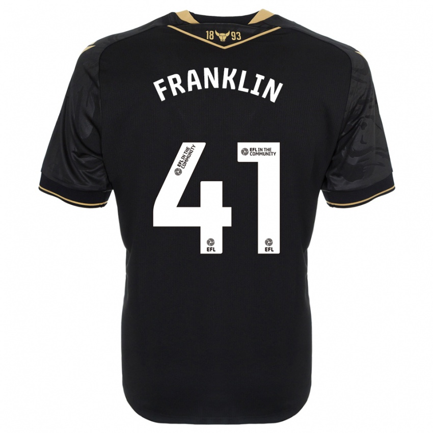 גברים George Franklin #41 שחור זהב הרחק ג'רזי 2025/26 חולצה קצרה