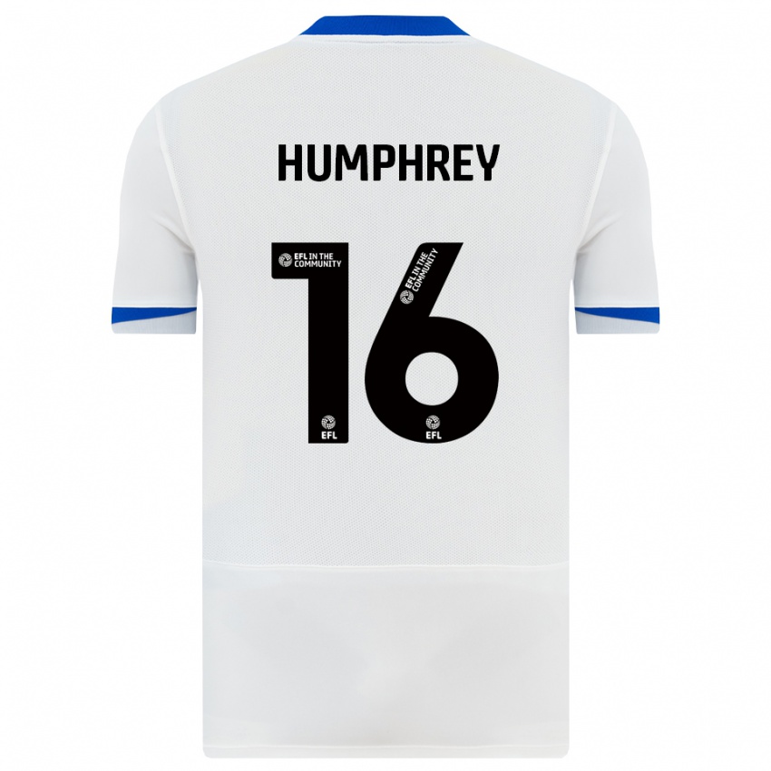 גברים Ella Humphrey #16 לבן שחור הרחק ג'רזי 2025/26 חולצה קצרה