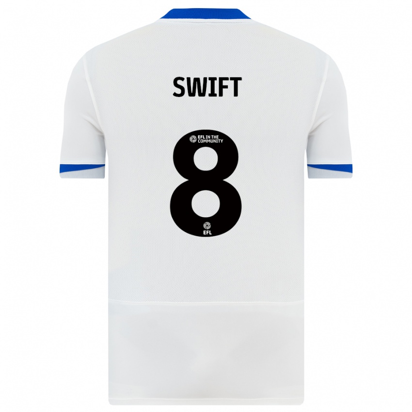 גברים ג'ון סוויפט #8 לבן שחור הרחק ג'רזי 2025/26 חולצה קצרה