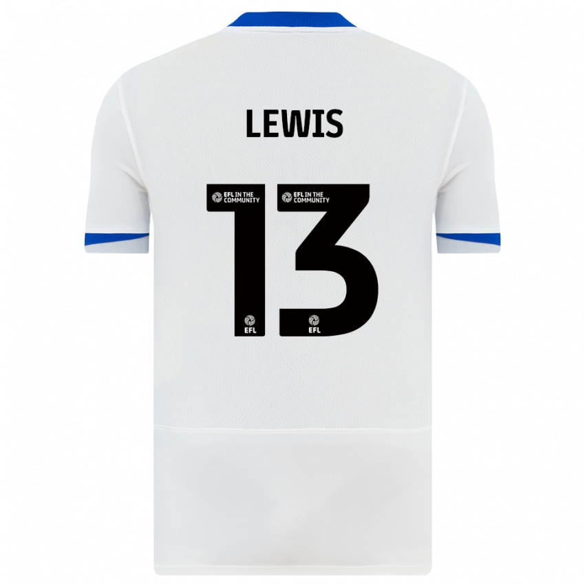 גברים Karl Lewis #13 לבן שחור הרחק ג'רזי 2025/26 חולצה קצרה