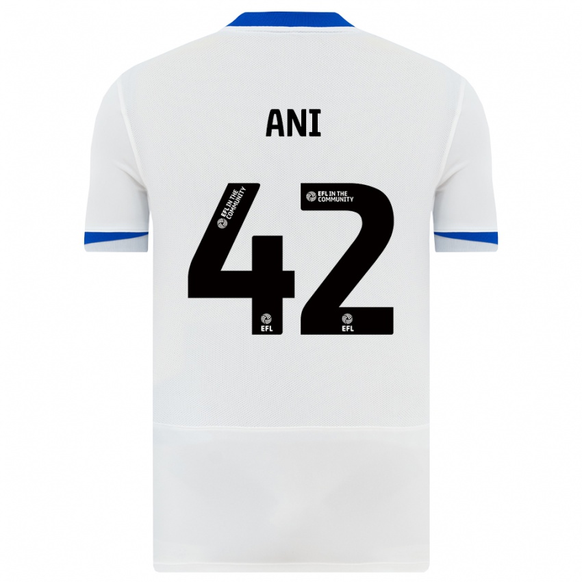 גברים Michael Ani #42 לבן שחור הרחק ג'רזי 2025/26 חולצה קצרה