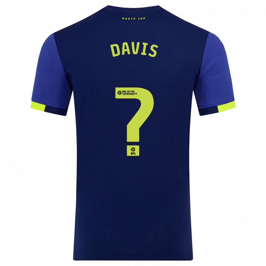 גברים Tommy Davis #0 כחול נייבי צהוב הרחק ג'רזי 2025/26 חולצה קצרה