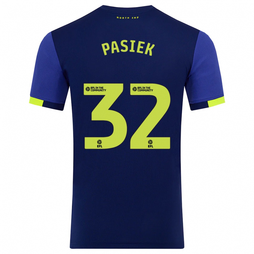 גברים Kacper Pasiek #32 כחול נייבי צהוב הרחק ג'רזי 2025/26 חולצה קצרה