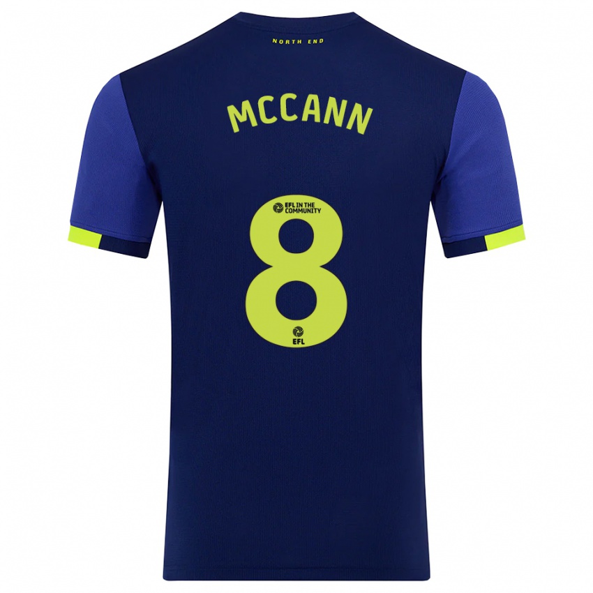 גברים עלי מק'קאן #8 כחול נייבי צהוב הרחק ג'רזי 2025/26 חולצה קצרה