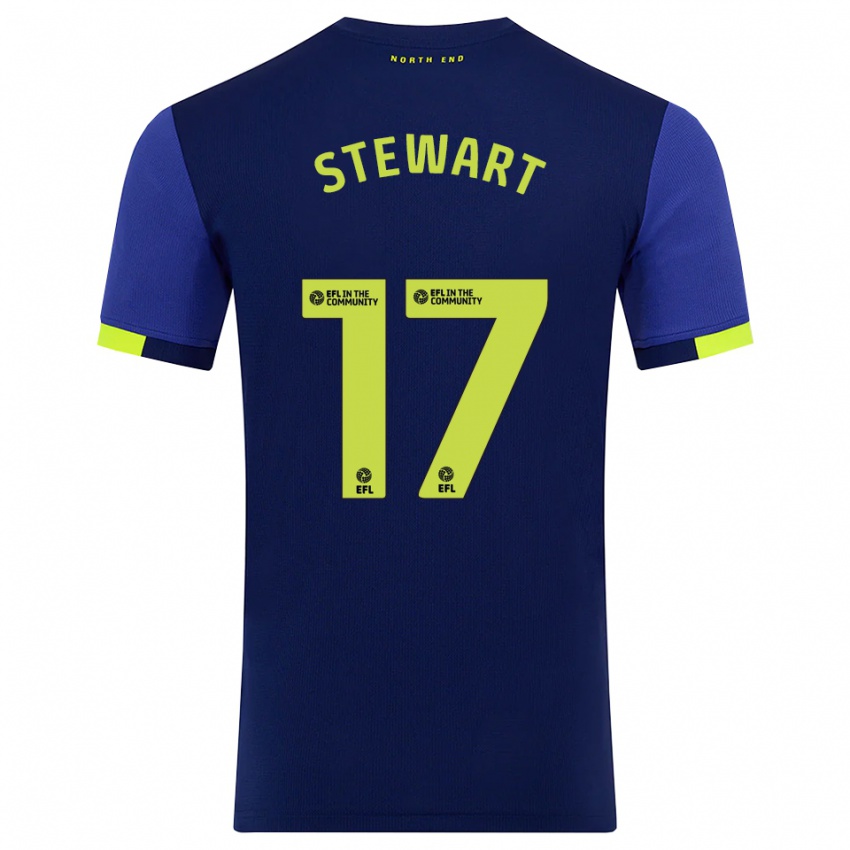 גברים לייטון סטיוארט #17 כחול נייבי צהוב הרחק ג'רזי 2025/26 חולצה קצרה