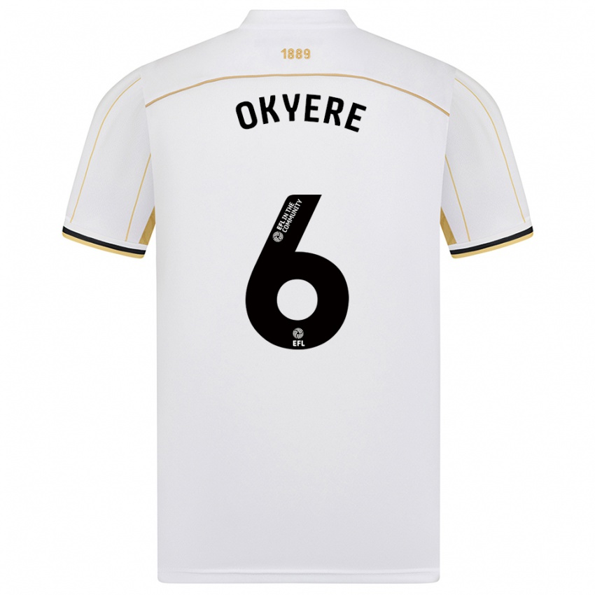 גברים סת' סגור #6 לבן זהב הרחק ג'רזי 2025/26 חולצה קצרה