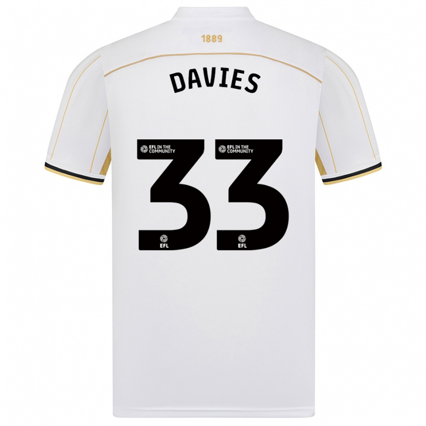 גברים בת׳אן דייוויס #33 לבן זהב הרחק ג'רזי 2025/26 חולצה קצרה