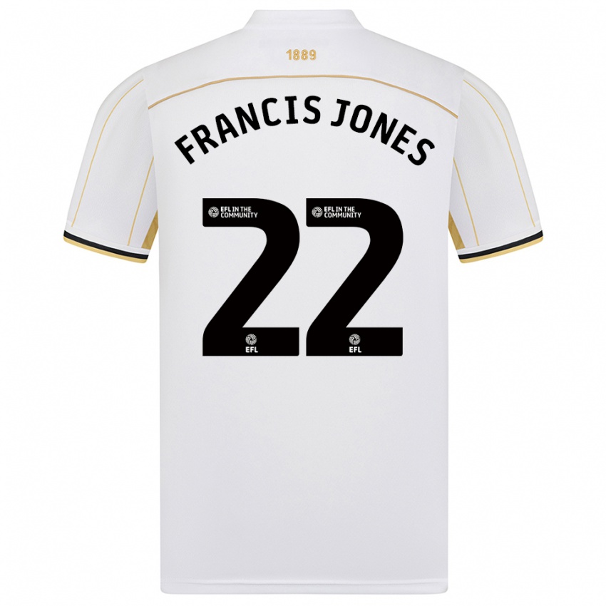 גברים מריה אן פרנסיס-ג'ונס #22 לבן זהב הרחק ג'רזי 2025/26 חולצה קצרה