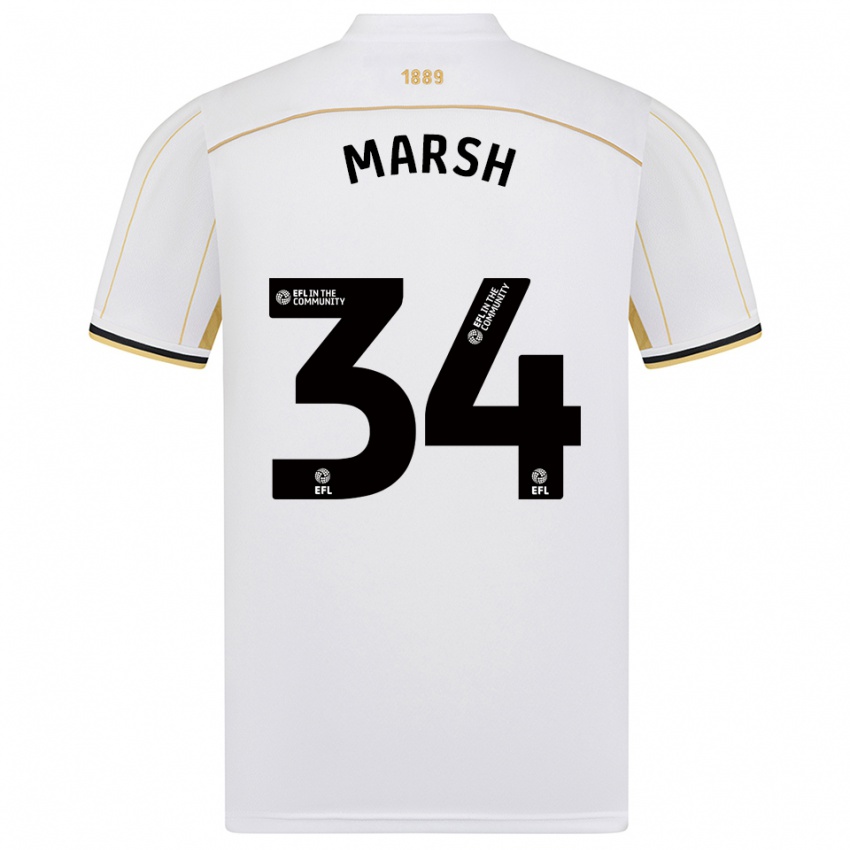 גברים לואי מארש #34 לבן זהב הרחק ג'רזי 2025/26 חולצה קצרה