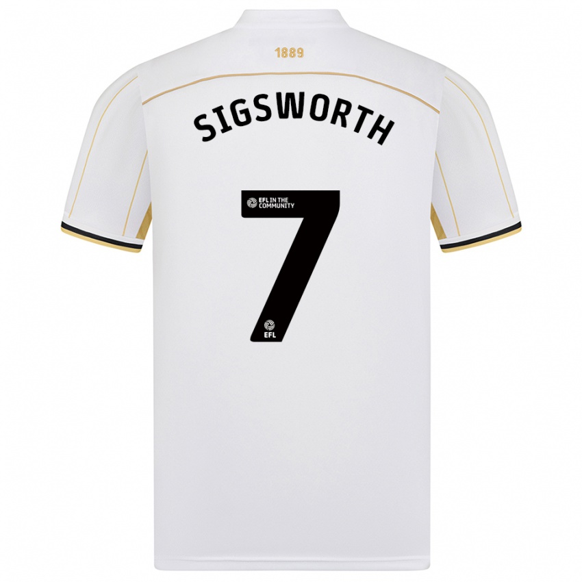 גברים ג'סיקה זיגסוורת' #7 לבן זהב הרחק ג'רזי 2025/26 חולצה קצרה