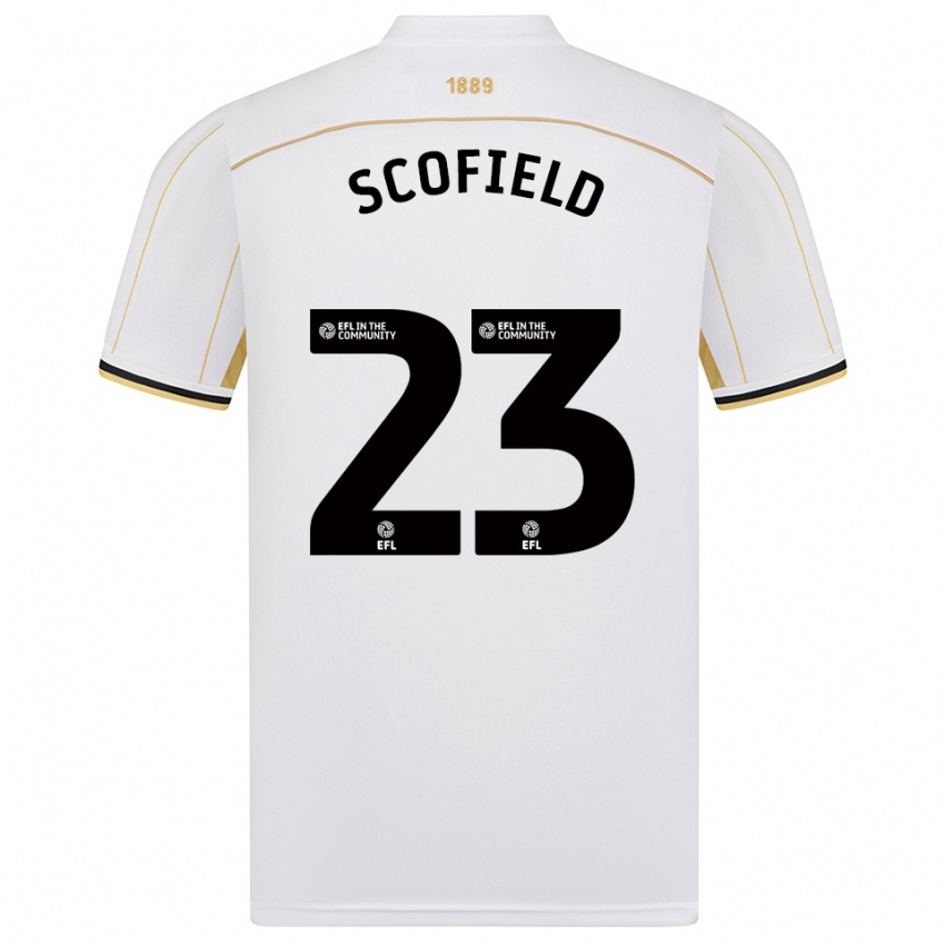 גברים קוני סקופילד #23 לבן זהב הרחק ג'רזי 2025/26 חולצה קצרה