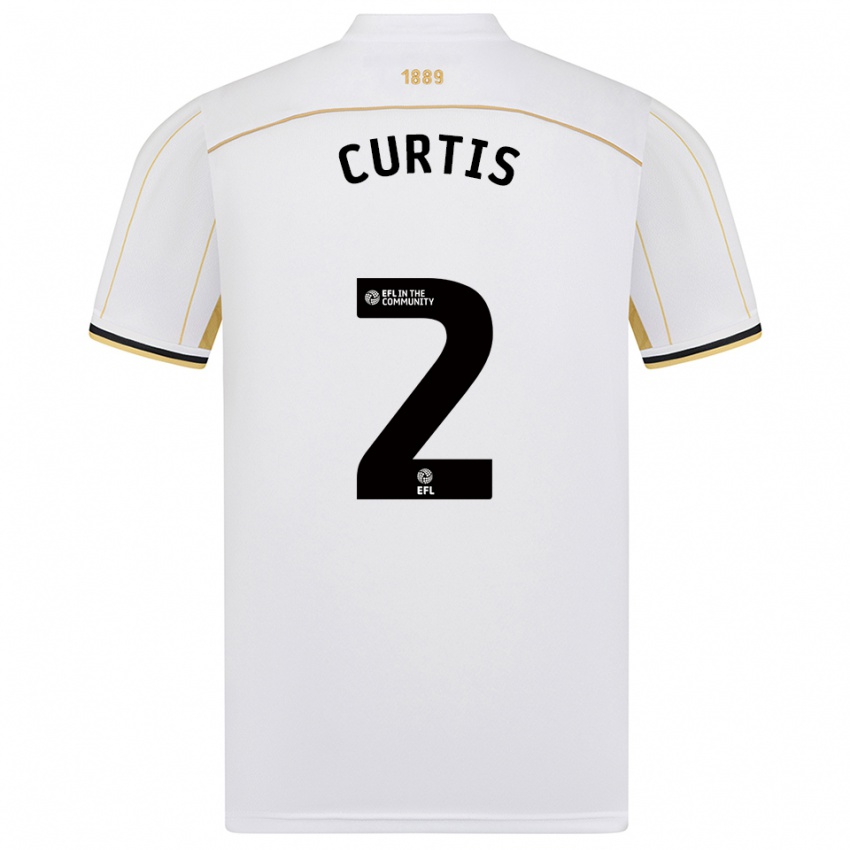 גברים סם קרטיס #2 לבן זהב הרחק ג'רזי 2025/26 חולצה קצרה