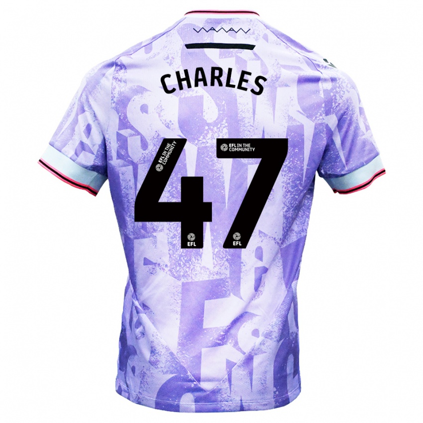 גברים פירס צ׳ארלס #47 לילך לבן הרחק ג'רזי 2025/26 חולצה קצרה