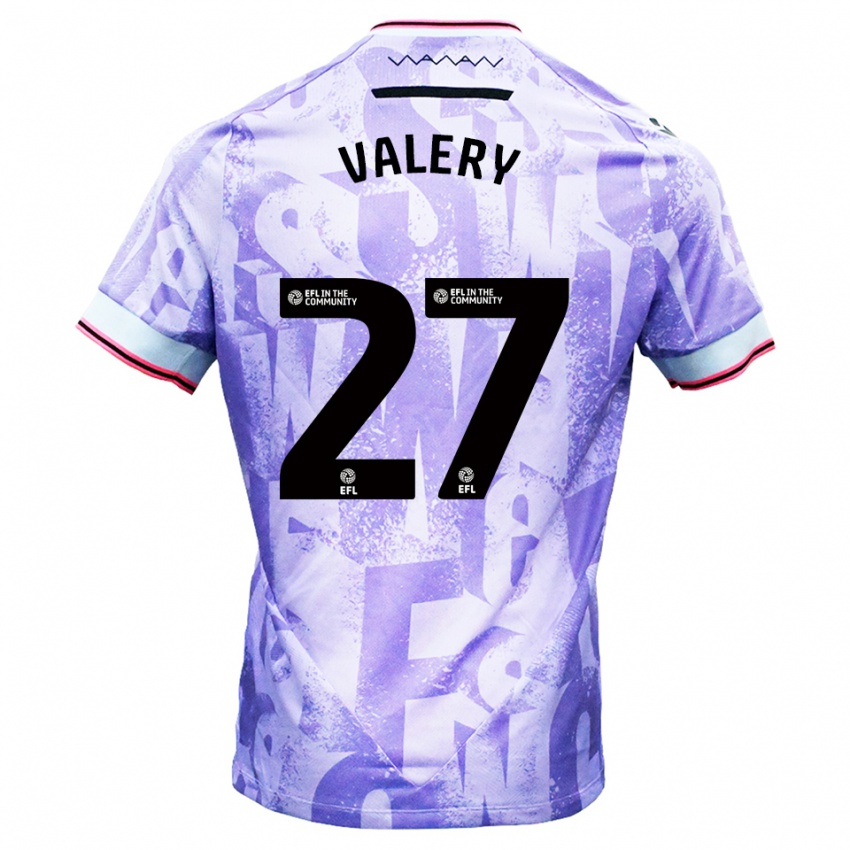 גברים יאן ואלרי #27 לילך לבן הרחק ג'רזי 2025/26 חולצה קצרה