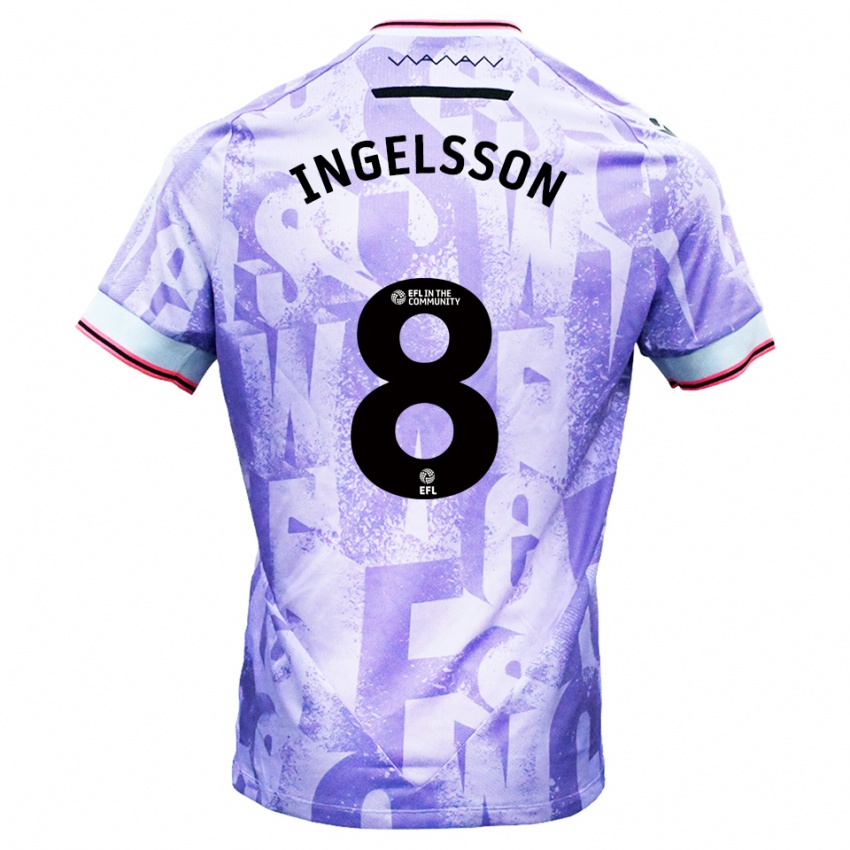 גברים Svante Ingelsson #8 לילך לבן הרחק ג'רזי 2025/26 חולצה קצרה