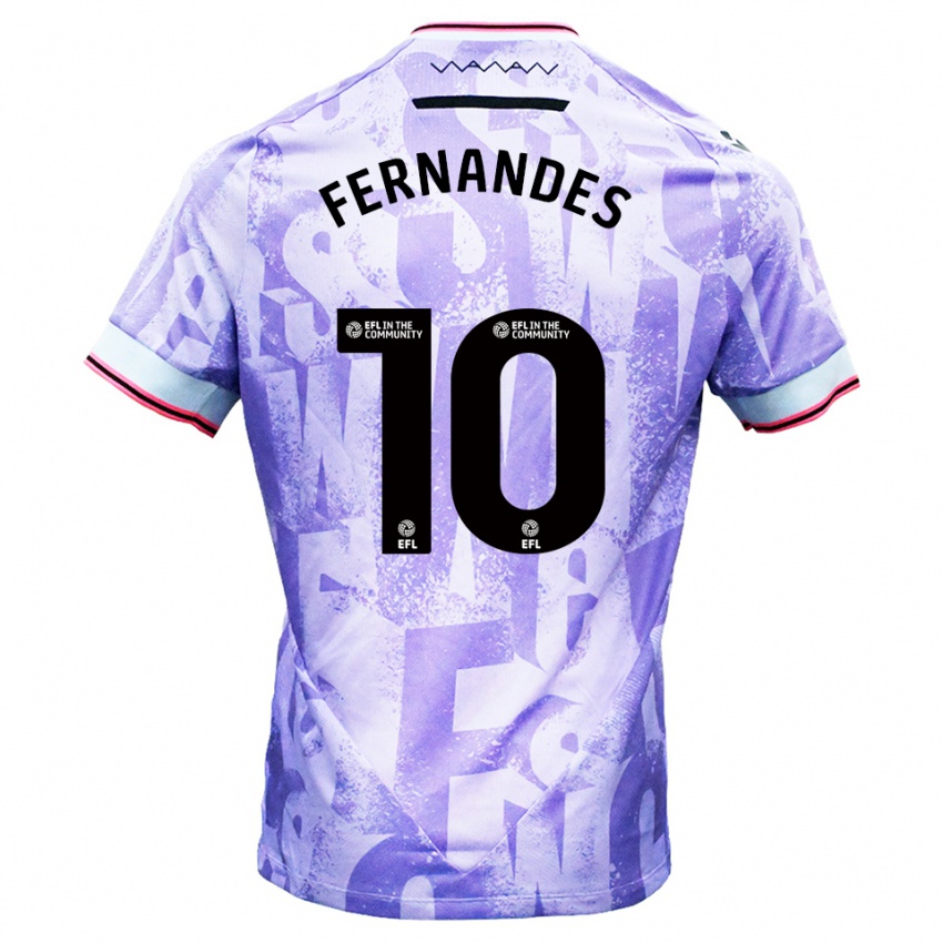 גברים ברונו פרננדס #10 לילך לבן הרחק ג'רזי 2025/26 חולצה קצרה