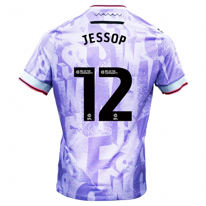 גברים Jacob Jessop #12 לילך לבן הרחק ג'רזי 2025/26 חולצה קצרה