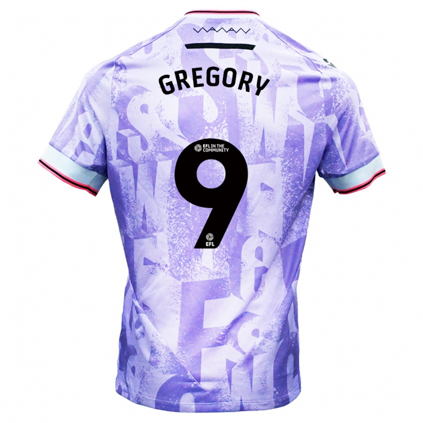 גברים לי גרגורי #9 לילך לבן הרחק ג'רזי 2025/26 חולצה קצרה