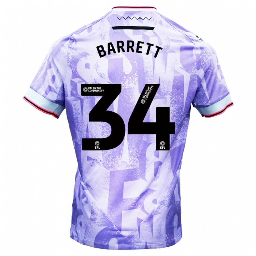 גברים קיליאן בארט #34 לילך לבן הרחק ג'רזי 2025/26 חולצה קצרה