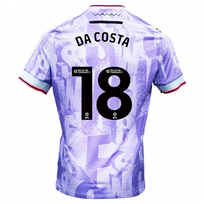 גברים Daniel Da Costa #18 לילך לבן הרחק ג'רזי 2025/26 חולצה קצרה