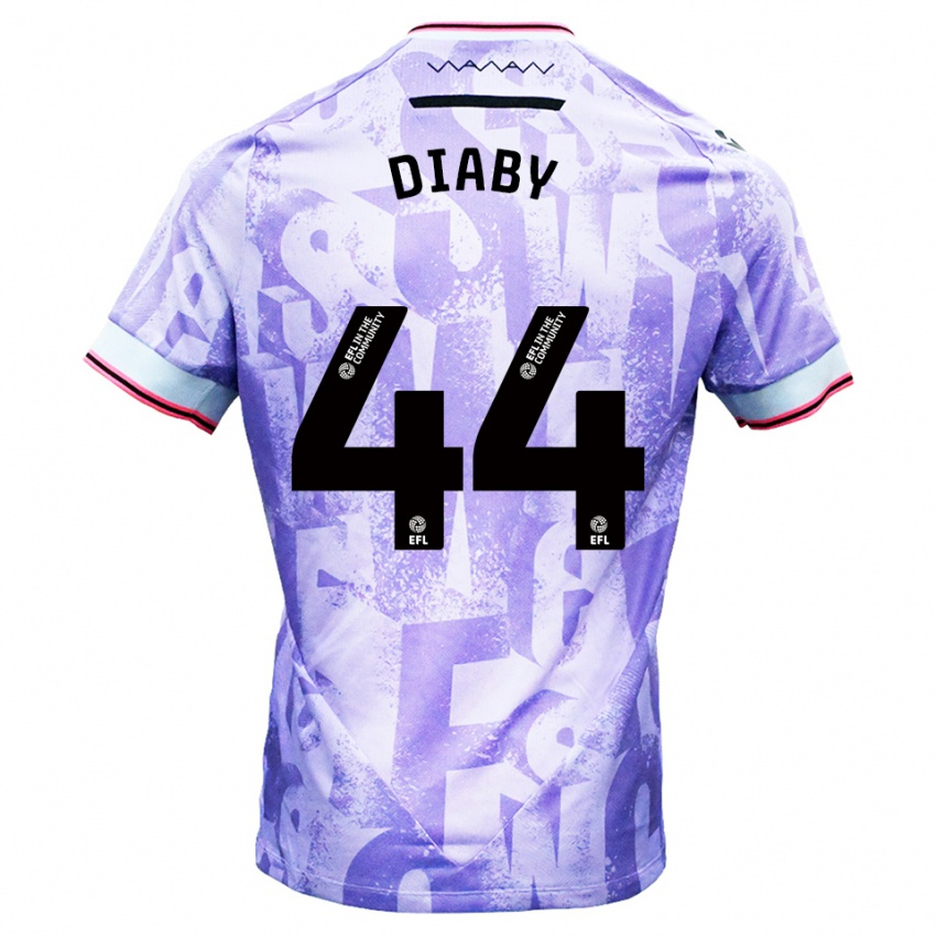 גברים מומו דיאבי #44 לילך לבן הרחק ג'רזי 2025/26 חולצה קצרה