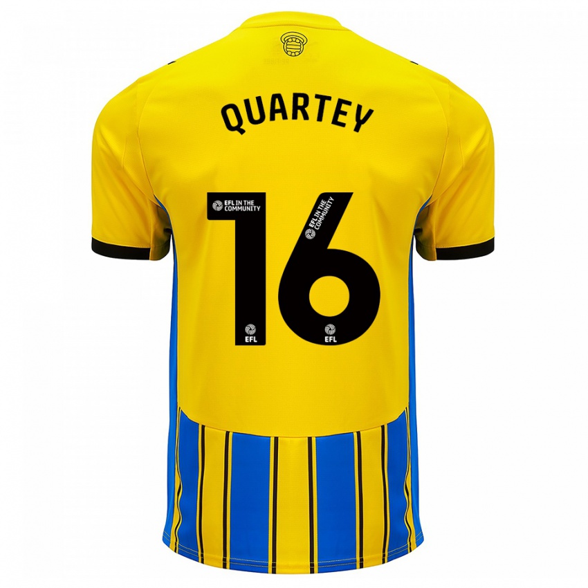 גברים Kojo Quartey #16 כחול צהוב הרחק ג'רזי 2025/26 חולצה קצרה