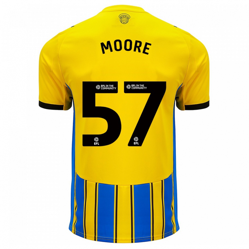 גברים ג'יידן מור #57 כחול צהוב הרחק ג'רזי 2025/26 חולצה קצרה