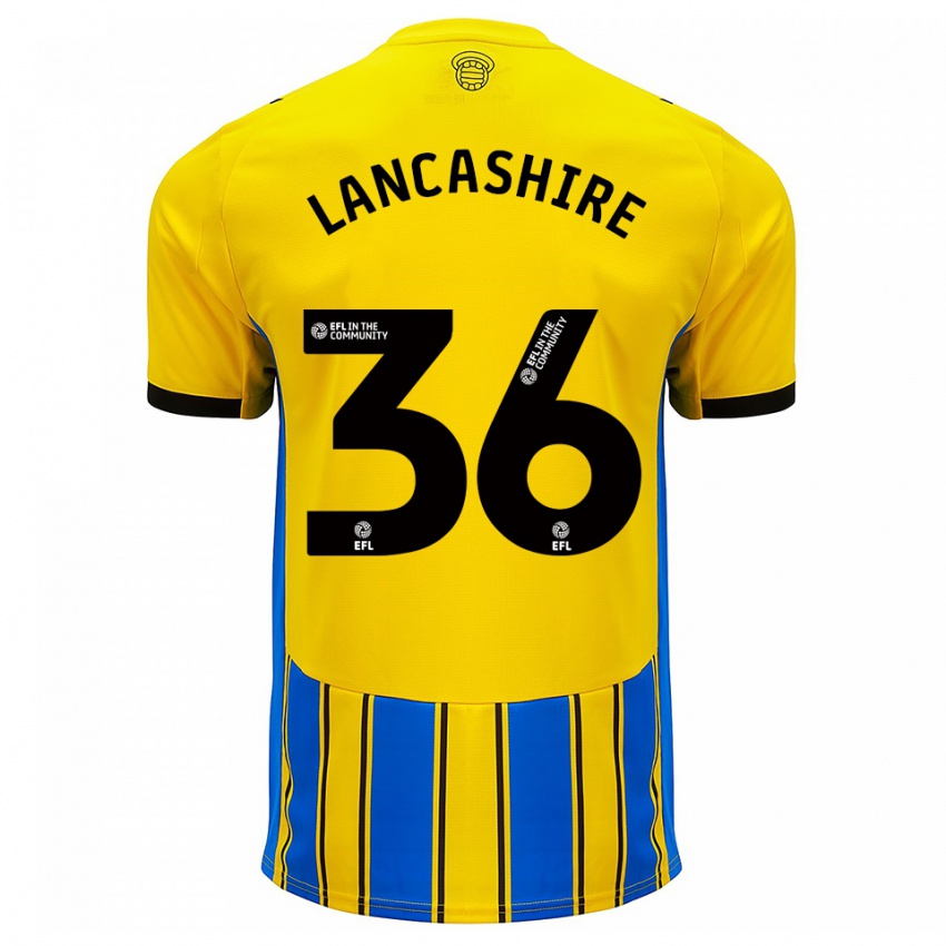 גברים אולי לנקשייר #36 כחול צהוב הרחק ג'רזי 2025/26 חולצה קצרה