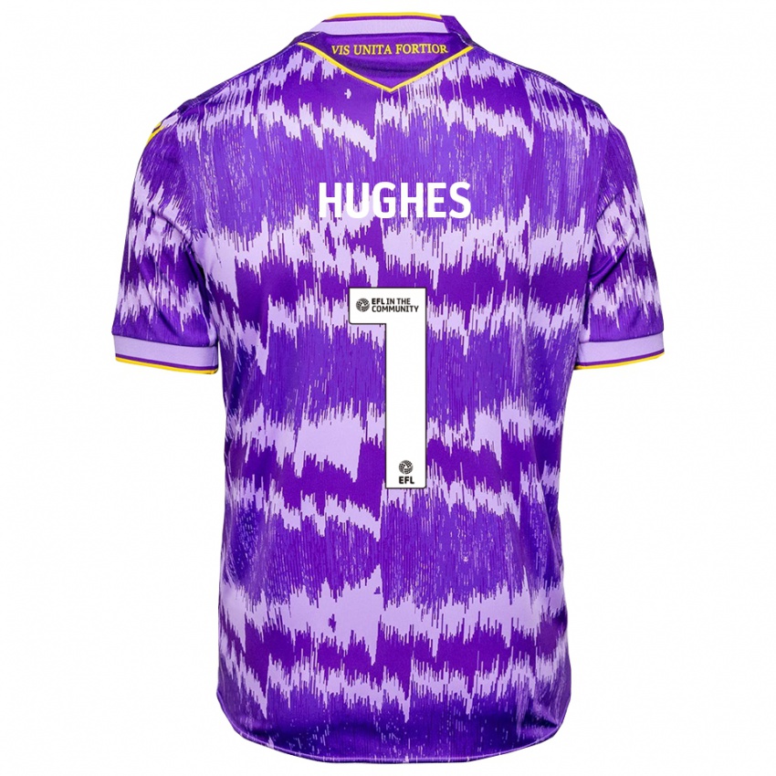 גברים Jonny Hughes #1 סגול צהוב הרחק ג'רזי 2025/26 חולצה קצרה